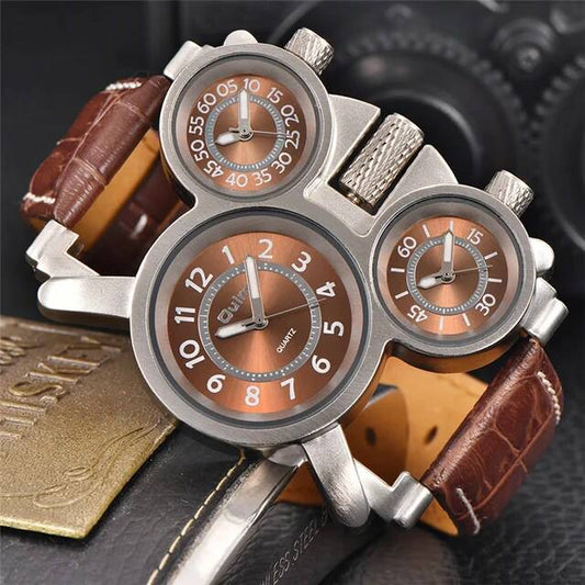 Reloj Oulm 1167 cuero ⌚🕗